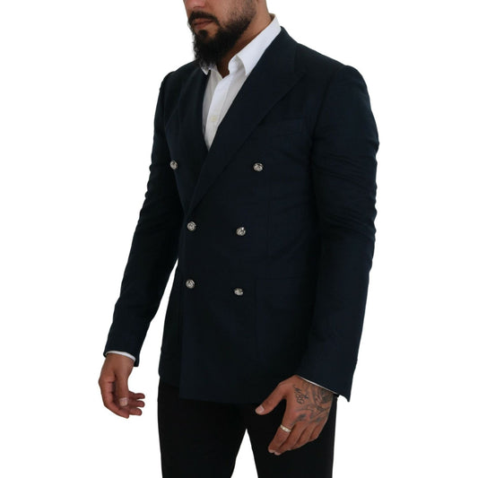 Elegant Cashmere-Silk Blend Blue Blazer Dolce & Gabbana