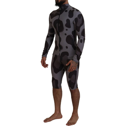 Elite Gray Patterned Men's Wetsuit Swimwear