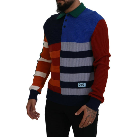 Pullover Sweater in Multicolor Stripes