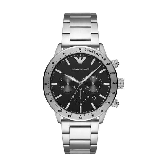 Sleek Silver Steel Chronograph Watch