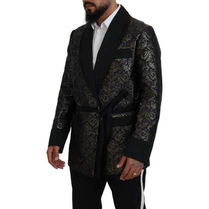 Dolce & Gabbana Gold Purple Baroque Jacket Blazer Robe