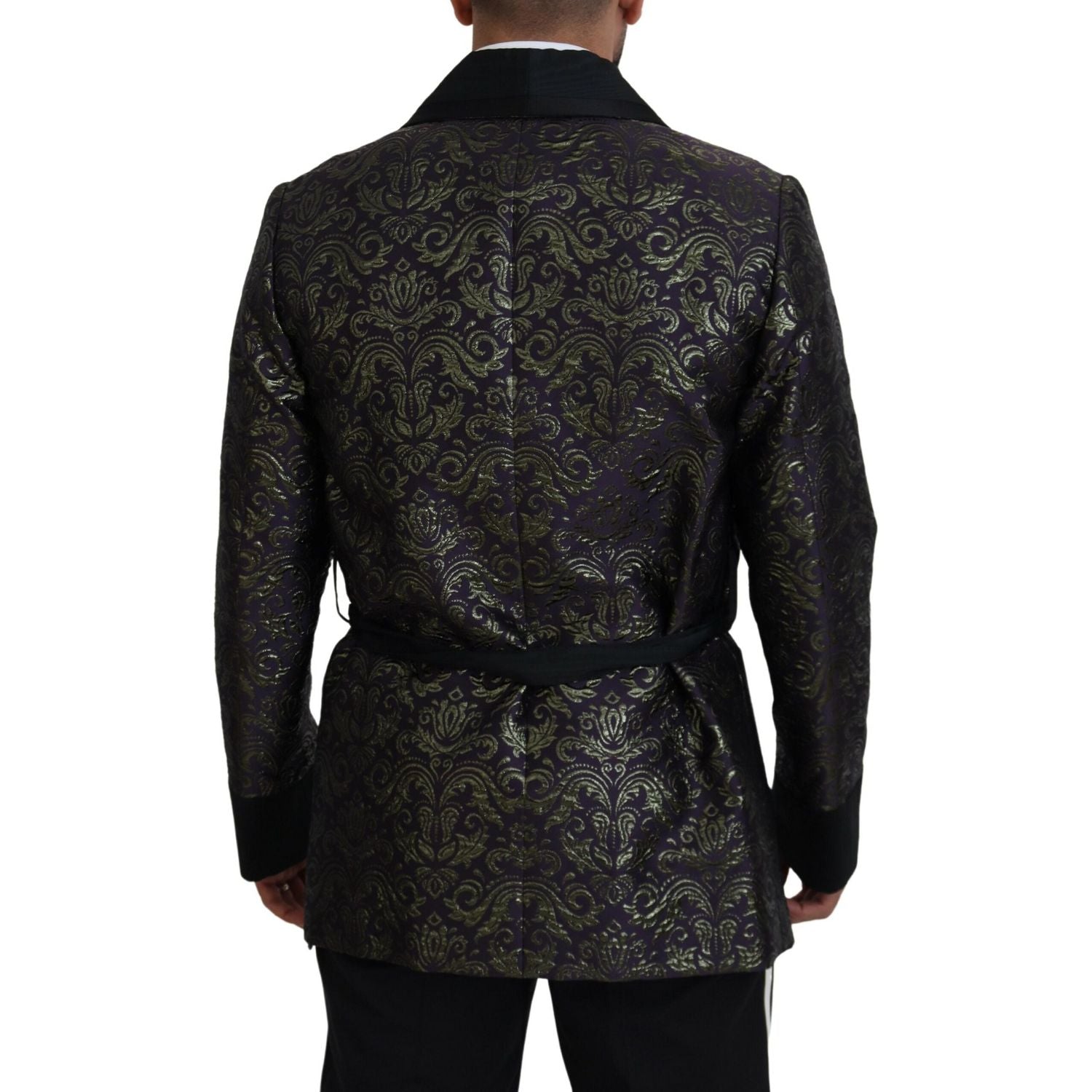 Dolce & Gabbana Gold Purple Baroque Jacket Blazer Robe
