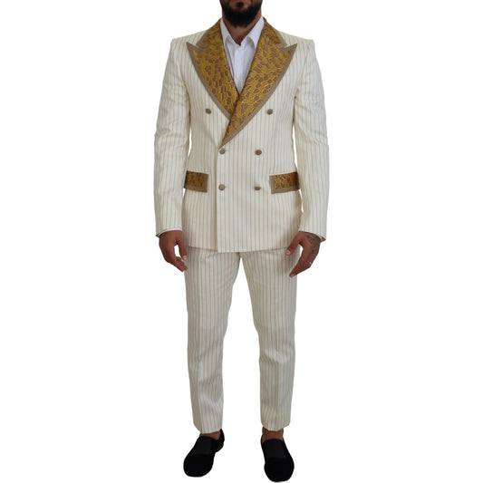 Elegant Off White Double Breasted Suit