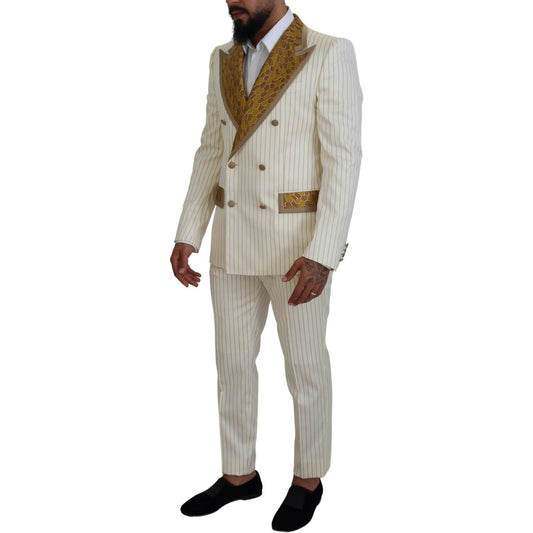 Elegant Off White Double Breasted Suit