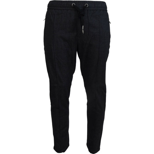 Elegant Tapered Blue Denim Pants