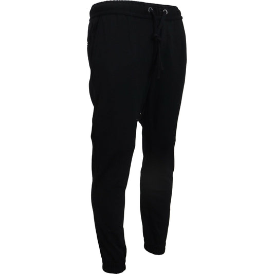 Sleek Black Wool-Blend Sweatpants