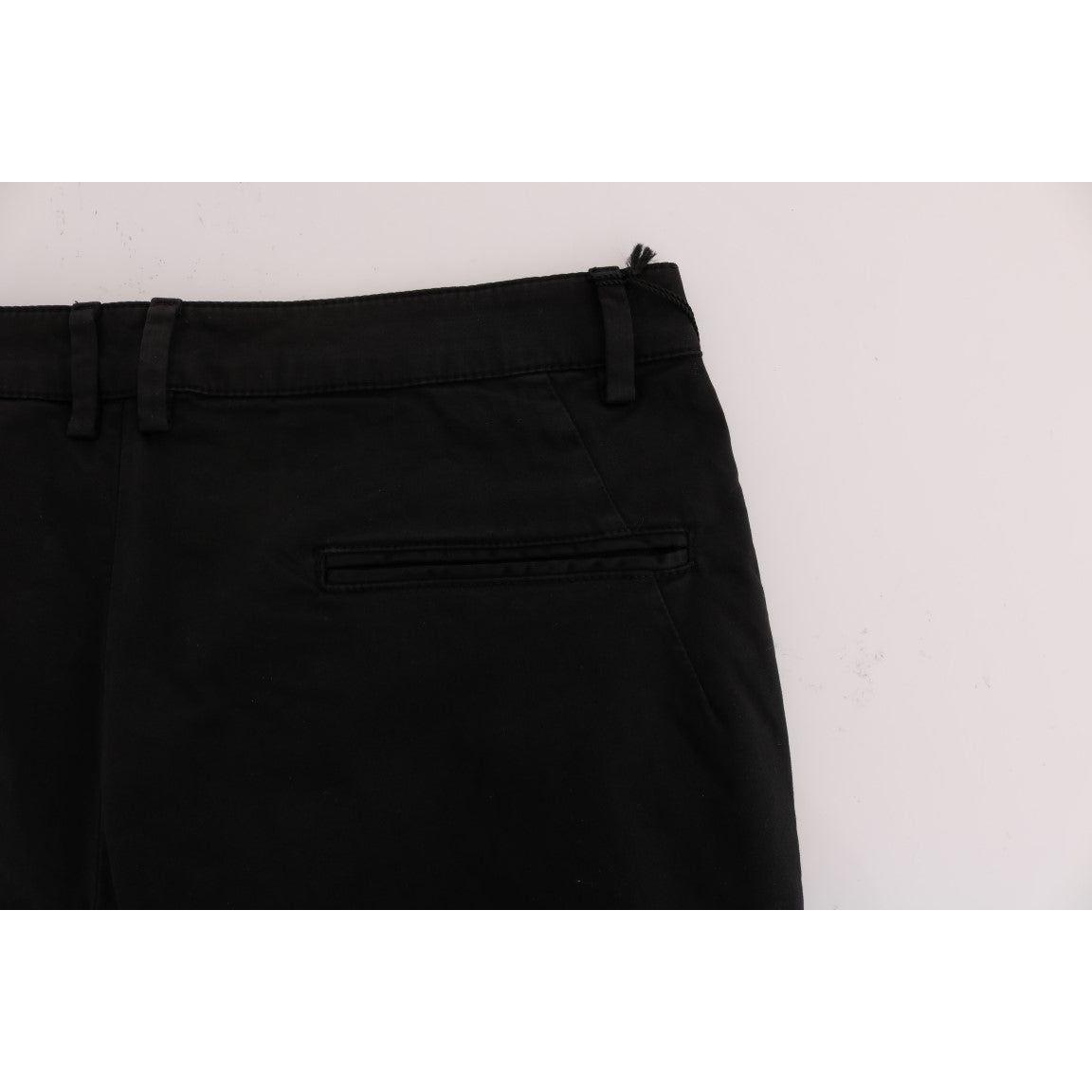 Costume National Black Slim Fit Cotton Stretch Pants Jeans & Pants