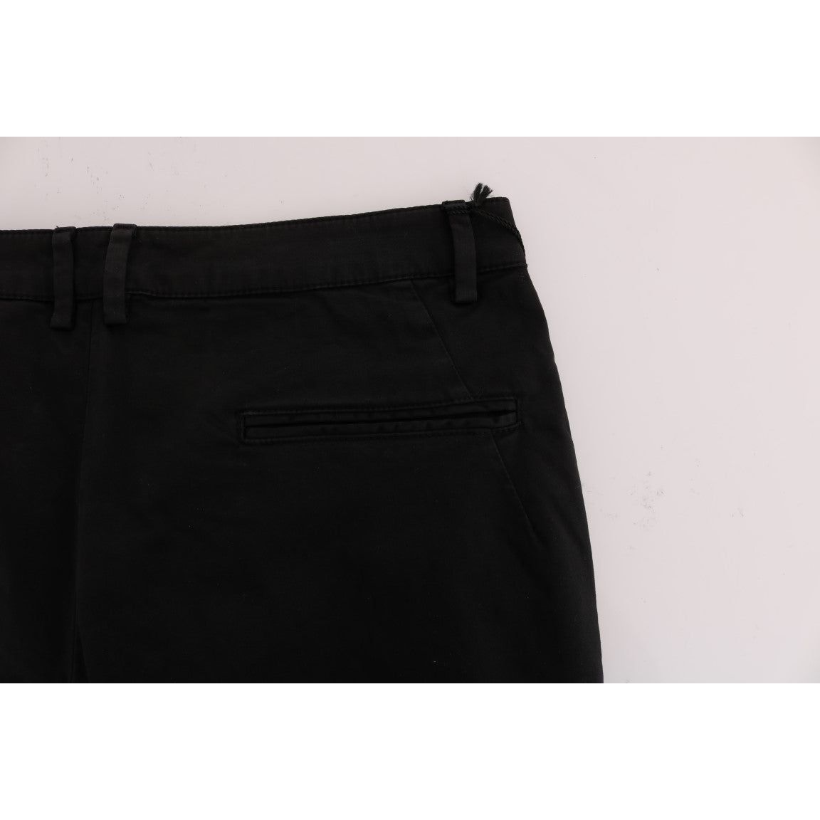 Chic Black Slim Fit Cotton Stretch Pants