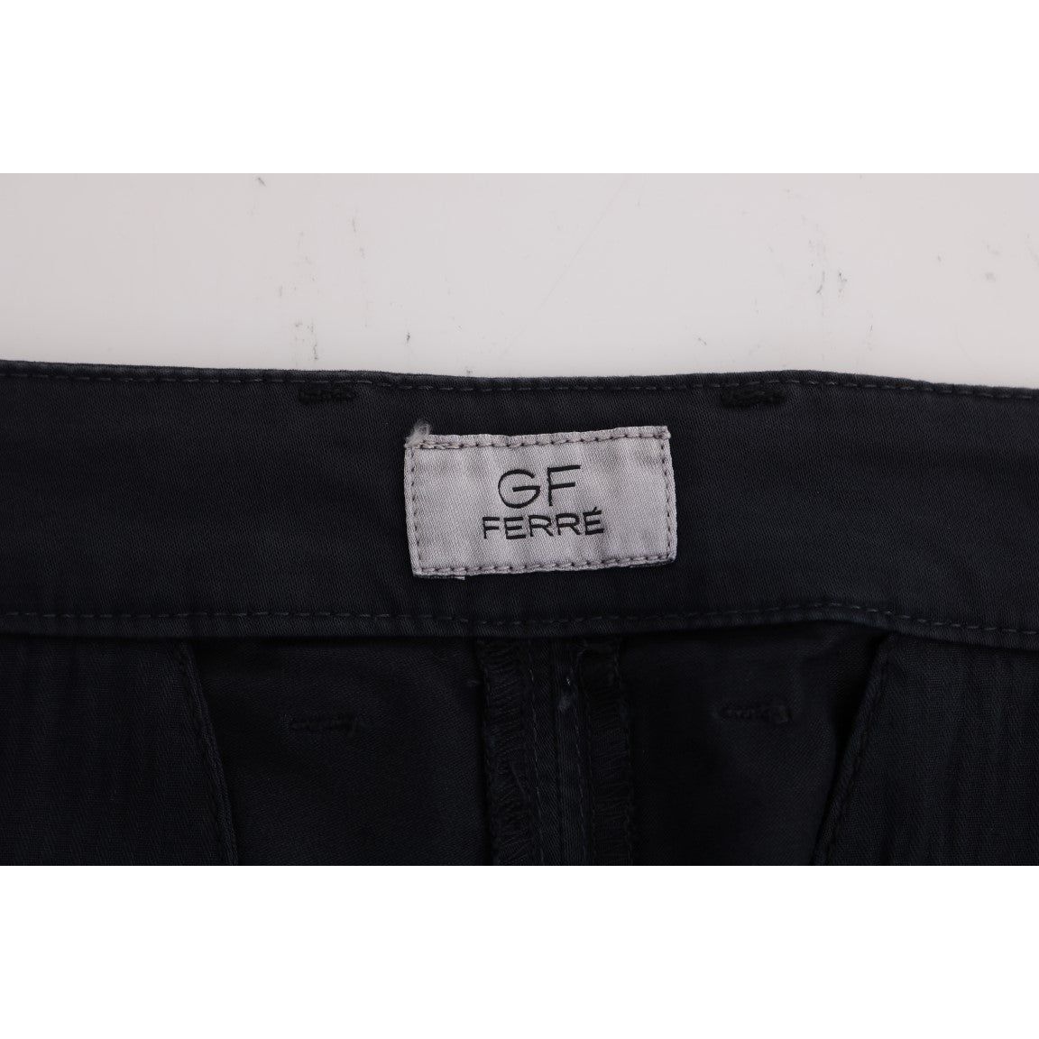 GF Ferre Chic Slim-Fit Blue Cotton Stretch Pants blue-cotton-stretch-chinos-pants