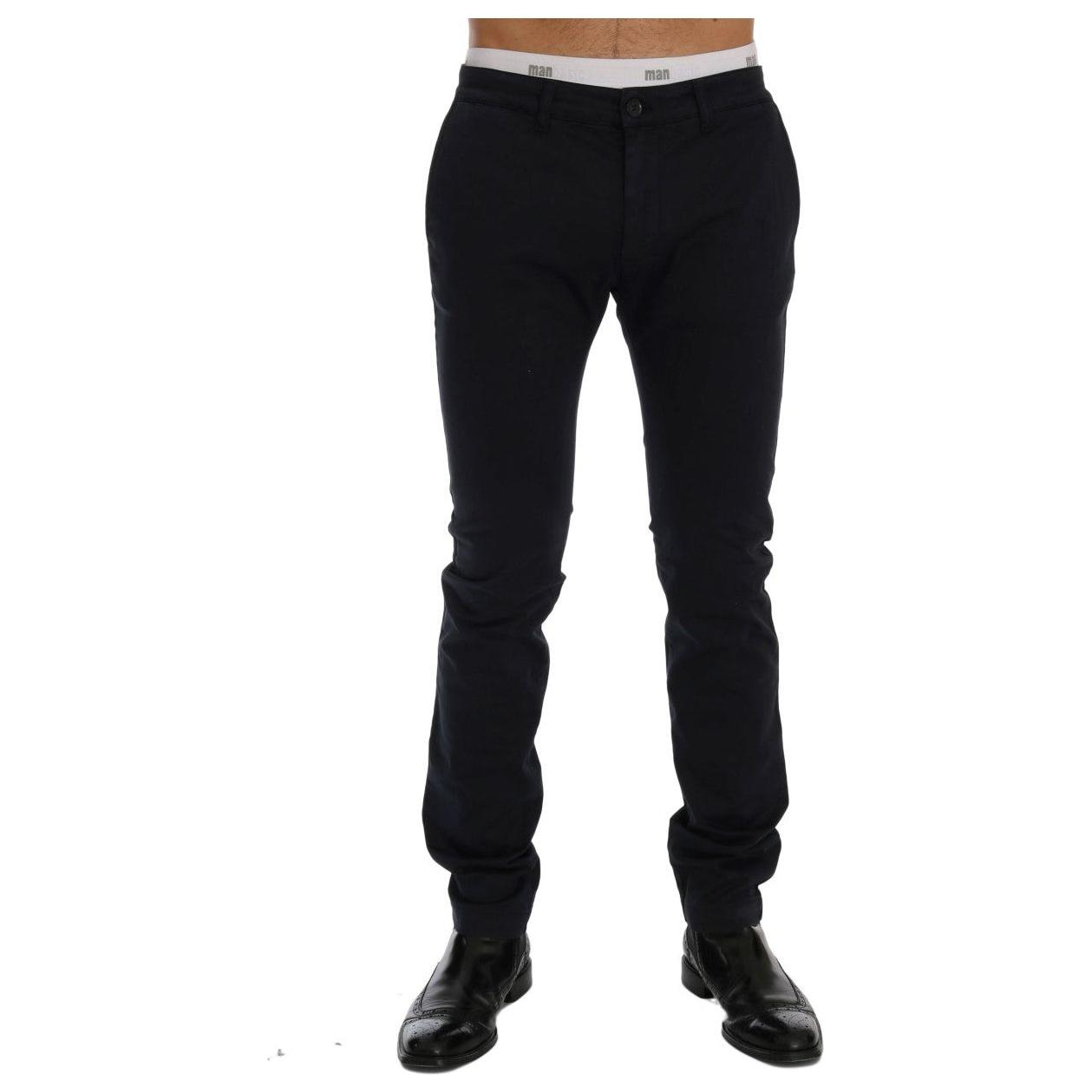 بنطال GF Ferre Chic Slim-Fit أزرق من القطن المطاطي