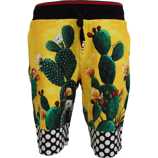 Multicolor Cactus Print Sweat Shorts