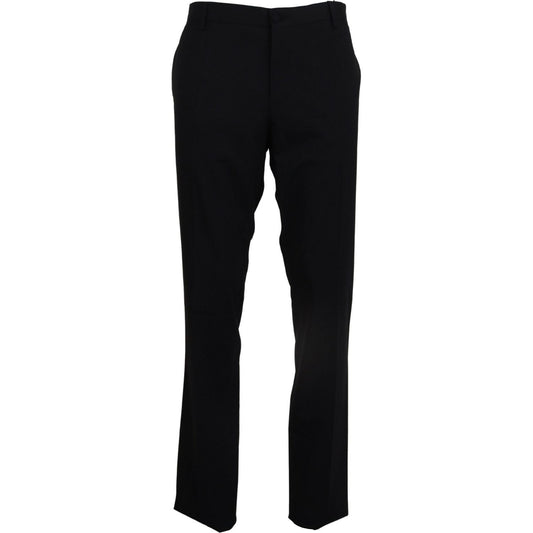 Elegant Slim Fit Wool Blend Trousers