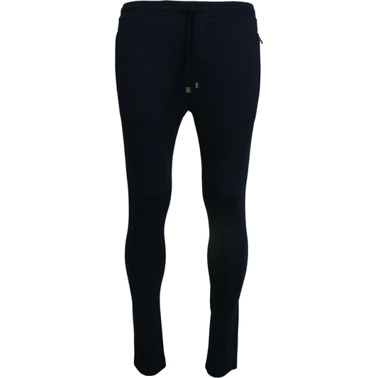 Elegant Blue Casual Track Sweatpants