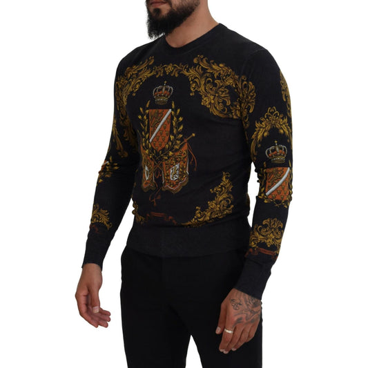 Baroque Medal Motive Silk Sweater