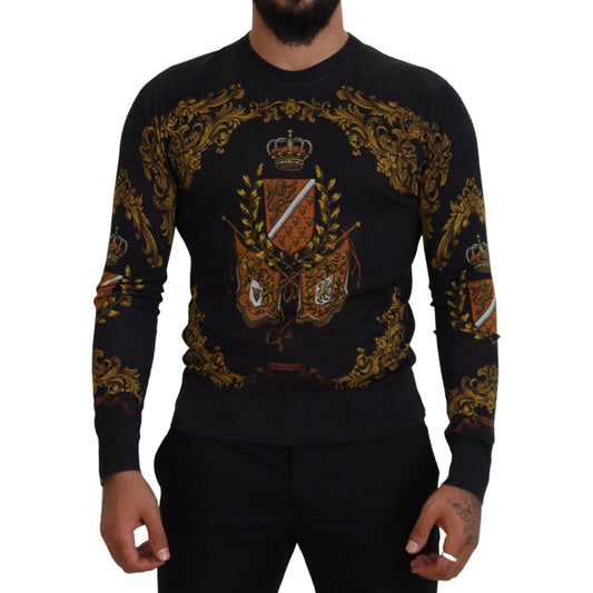 Baroque Medal Motive Silk Sweater