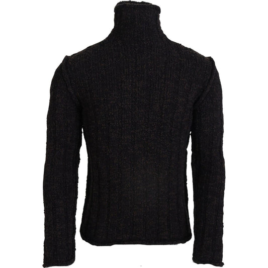 Dolce & Gabbana Brown Wool Knit Turtleneck Pullover Sweater