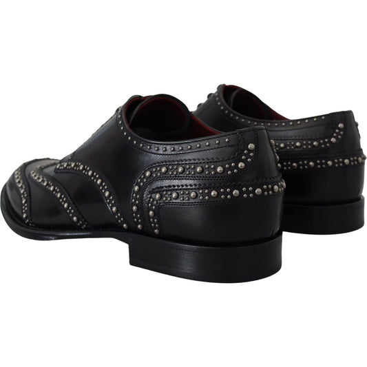 Elegant Studded Black Derby Shoes