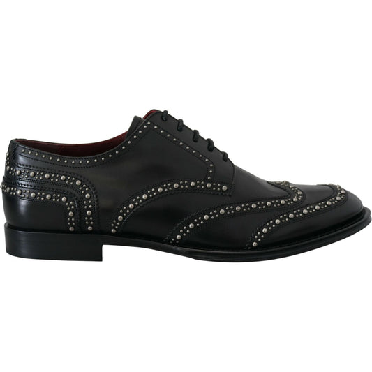 Elegant Studded Black Derby Shoes