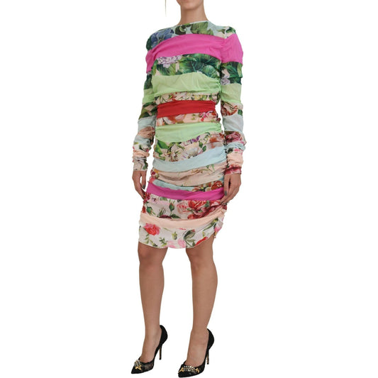 Floral Sheath Bodycon Silk Dress Dolce & Gabbana