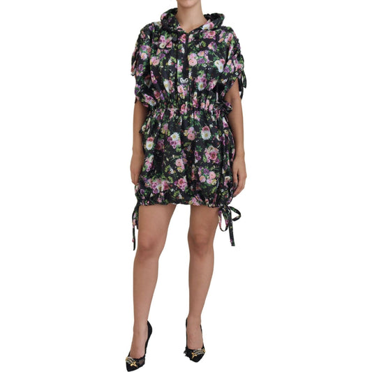 Elegant Floral Mini Dress with Logo Detail Dolce & Gabbana