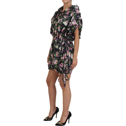 Elegant Floral Mini Dress with Logo Detail Dolce & Gabbana