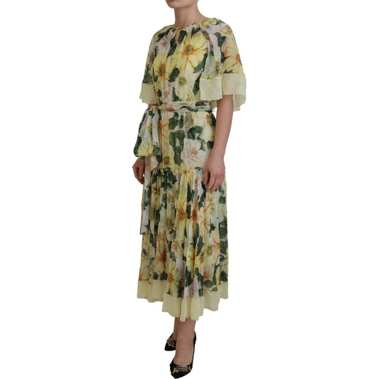 Elegant Silk Floral Maxi Dress