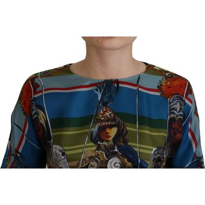 Dolce & Gabbana Multicolor Sicily Silk A-line Long Gown Dress