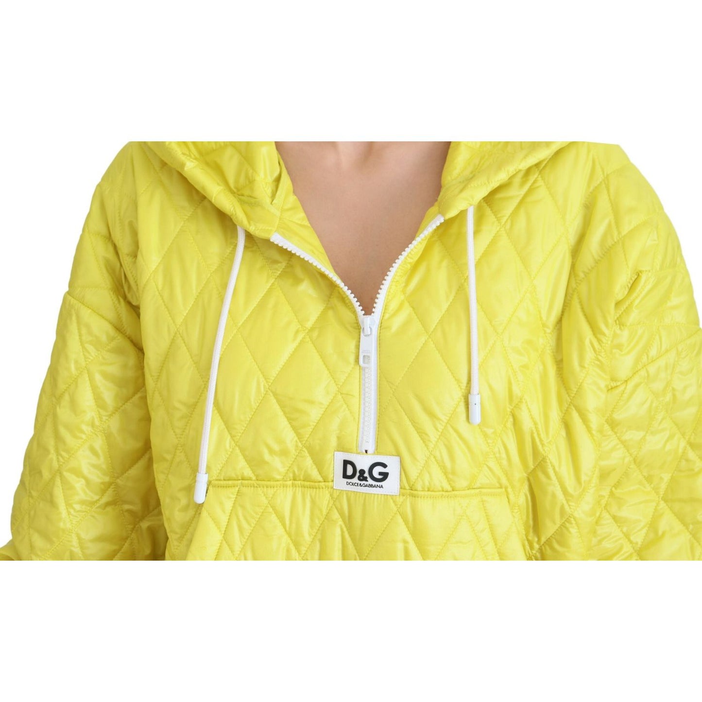 Elegant Yellow Hooded Jacket