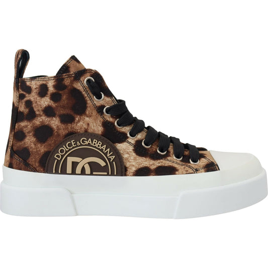 Exquisite Leopard Print Mid-Top Sneakers