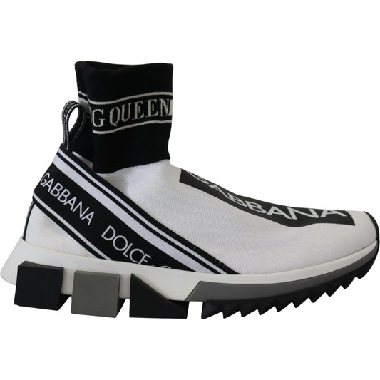 Dolce & Gabbana Chic Black and White Sorrento Slip-On Sneakers Dolce & Gabbana