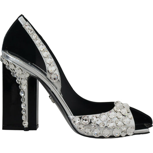 Dolce & Gabbana Elegant Crystals Embellished Leather Pumps Dolce & Gabbana