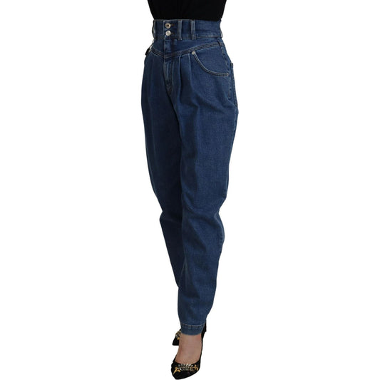 Elegant High Waist Blue Jeans