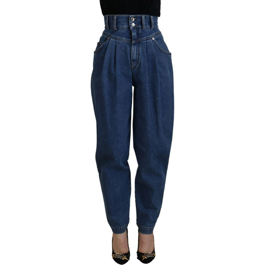 Elegant High Waist Blue Jeans