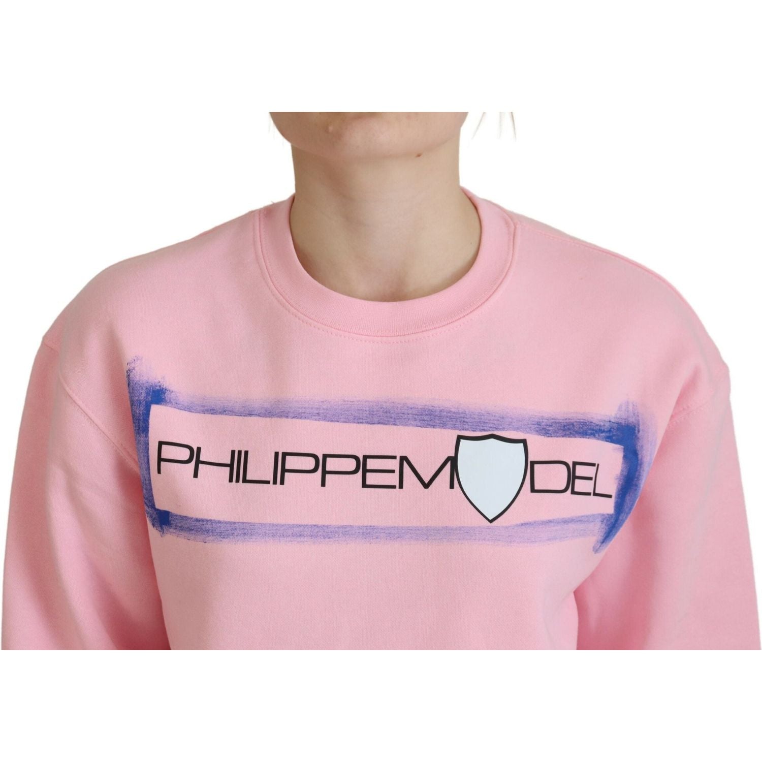 Philippe Model Pink Printed Long Sleeves Pullover Sweater