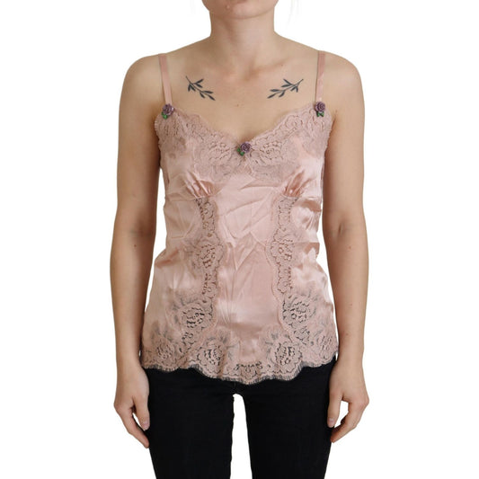 Elegant Pink Silk Lingerie Top