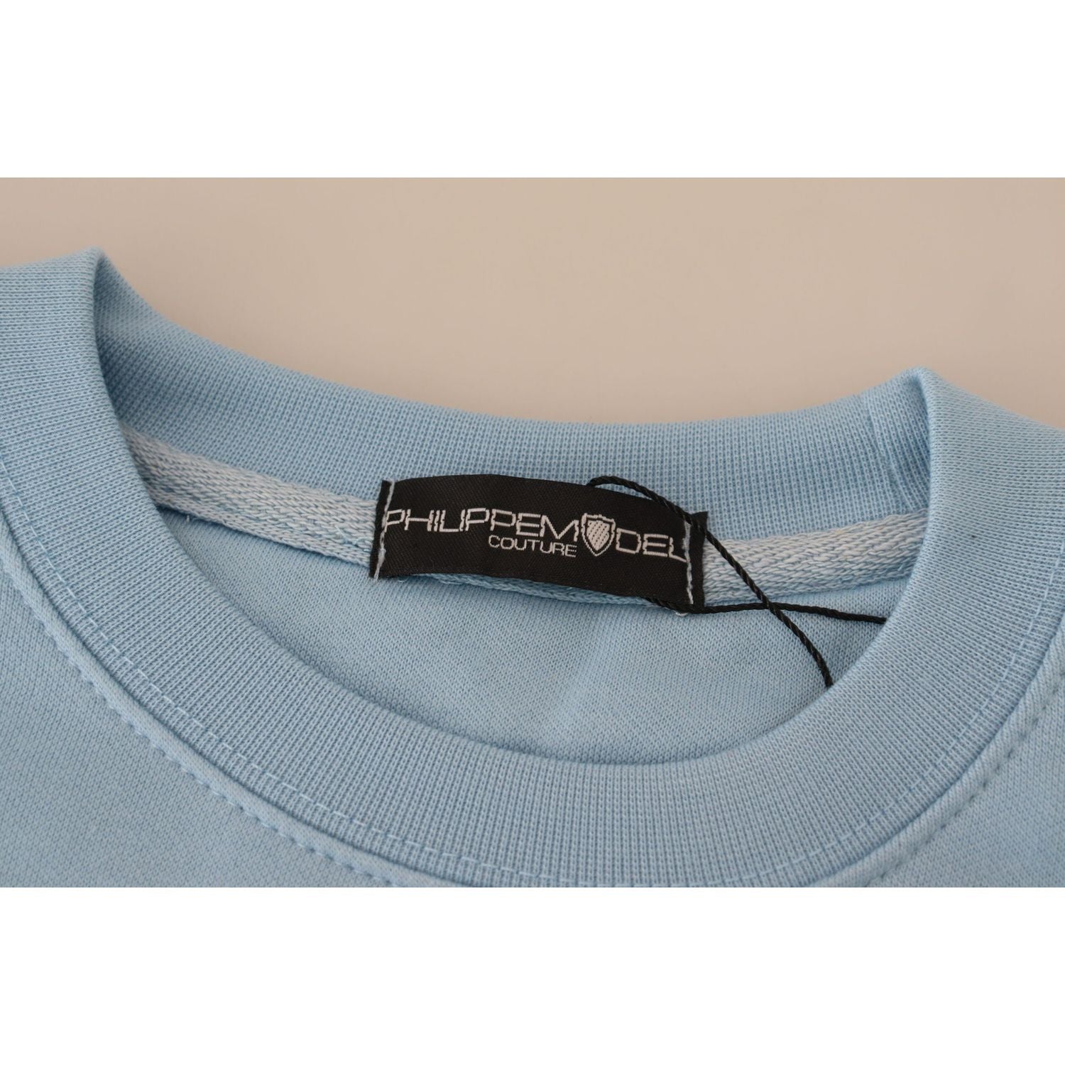Philippe Model Light Blue Logo Printed Long Sleeves Sweater