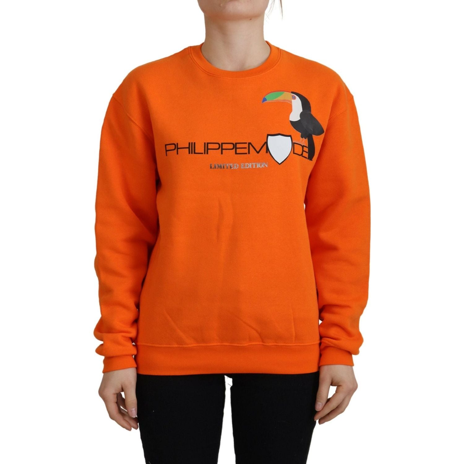 Philippe Model Orange Printed Long Sleeves Pullover Sweater