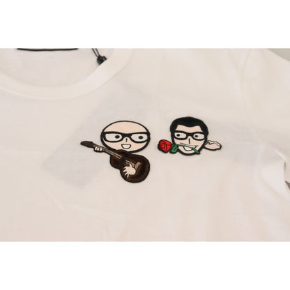 Dolce & Gabbana White #dgfamily Crewneck Cotton T-shirt