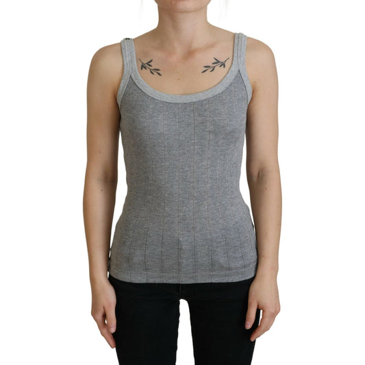 Chic Gray Sleeveless Modal-Cotton Top