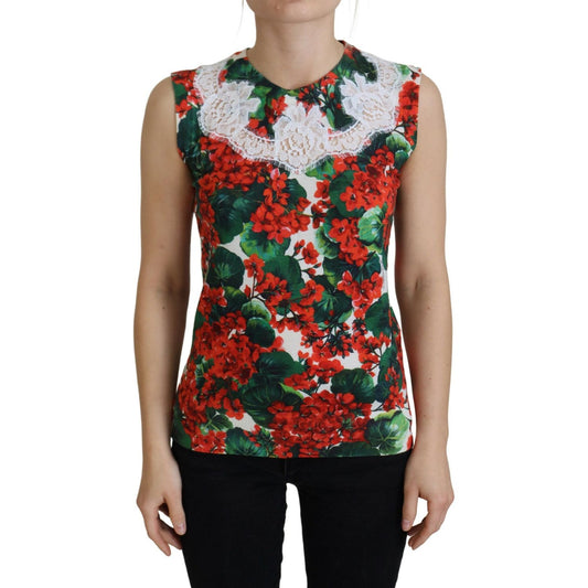 Dolce & Gabbana White Floral Wool Lace Vest Tank Top Dolce & Gabbana