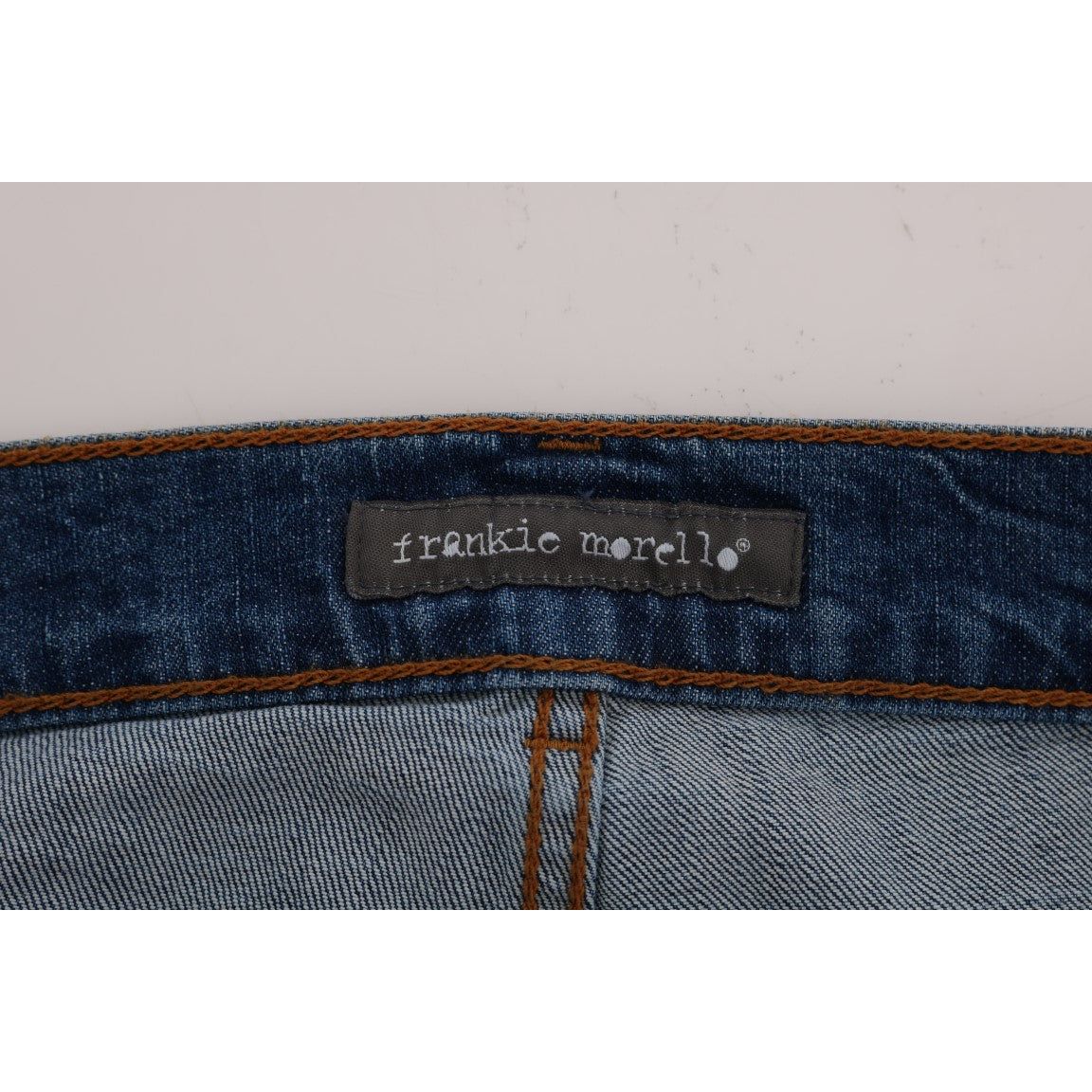 Frankie Morello Chic Slim Fit Blue Distressed Jeans blue-wash-torn-dundee-slim-fit-jeans