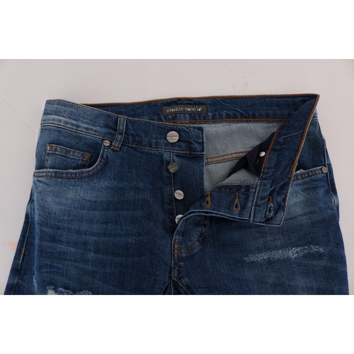 Chic Slim Fit Blue Distressed Jeans