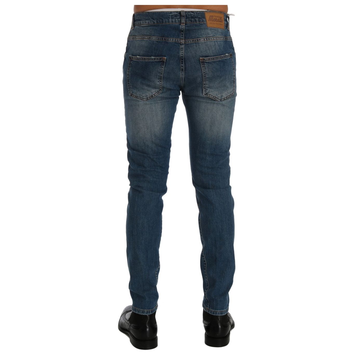 Svelte Italian Denim - Slim Fit Blue Jeans