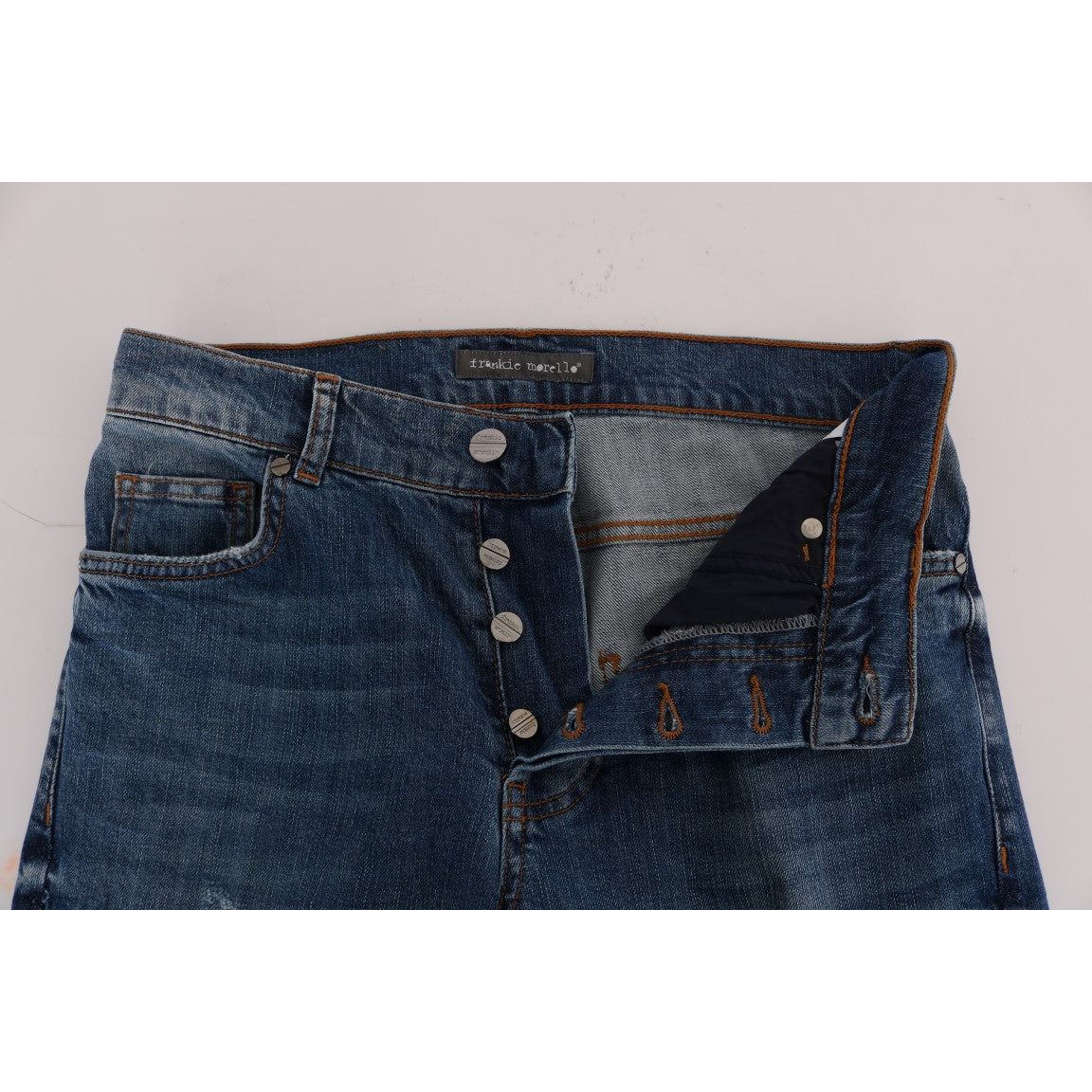 Svelte Italian Denim - Slim Fit Blue Jeans