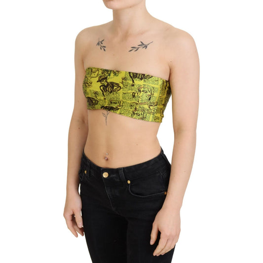 Chic Cropped Stretch Top Bra in Multicolor Print