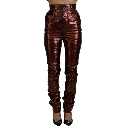 Dolce & Gabbana Metallic Bronze High Waist Skinny Jeans Dolce & Gabbana