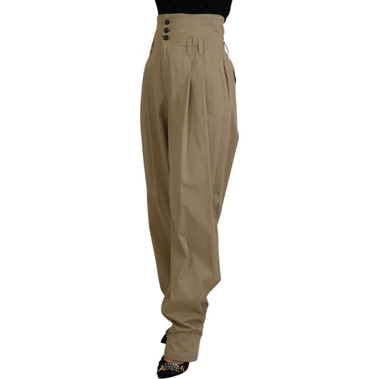 Elegant High Waist Tapered Trousers