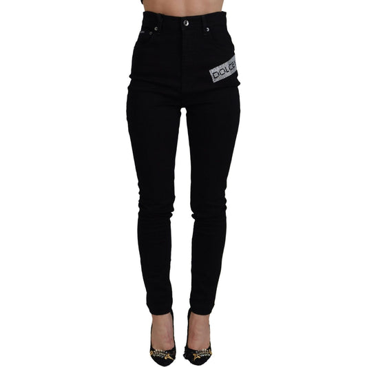 Chic High Waist Slim Fit Black Jeans