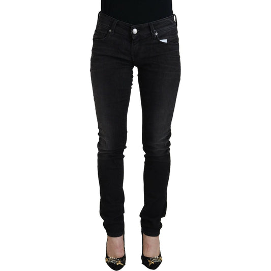 Chic Black Low Waist Straight Leg Jeans