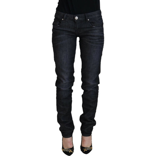 Chic Black Low Waist Straight Jeans